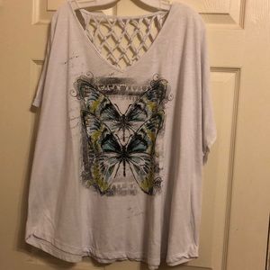 Lattice back Embellished Butterfly tee from CATO